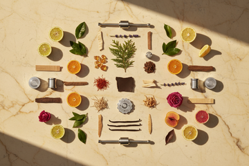 Bergamotte, Patchouli, Amber, Zypresse, Lavendel, Zeder, Safran, Oud, Mandarine, Leder, Vetiver, Rose, Grapefruit und Vanille als Sinnbild für die deutsche Ingenieurskunst und die präzise Luxusästhetik der Mercedes Benz Kollektion