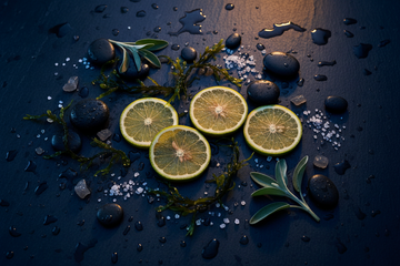 Parfüm Trends 2026 – Bergamotte, Meeressalz, Algen und grauer Amber als Sinnbild für den Fresh-Noir-Trend: aquatische und zitrische Noten, die auch abends glänzen
