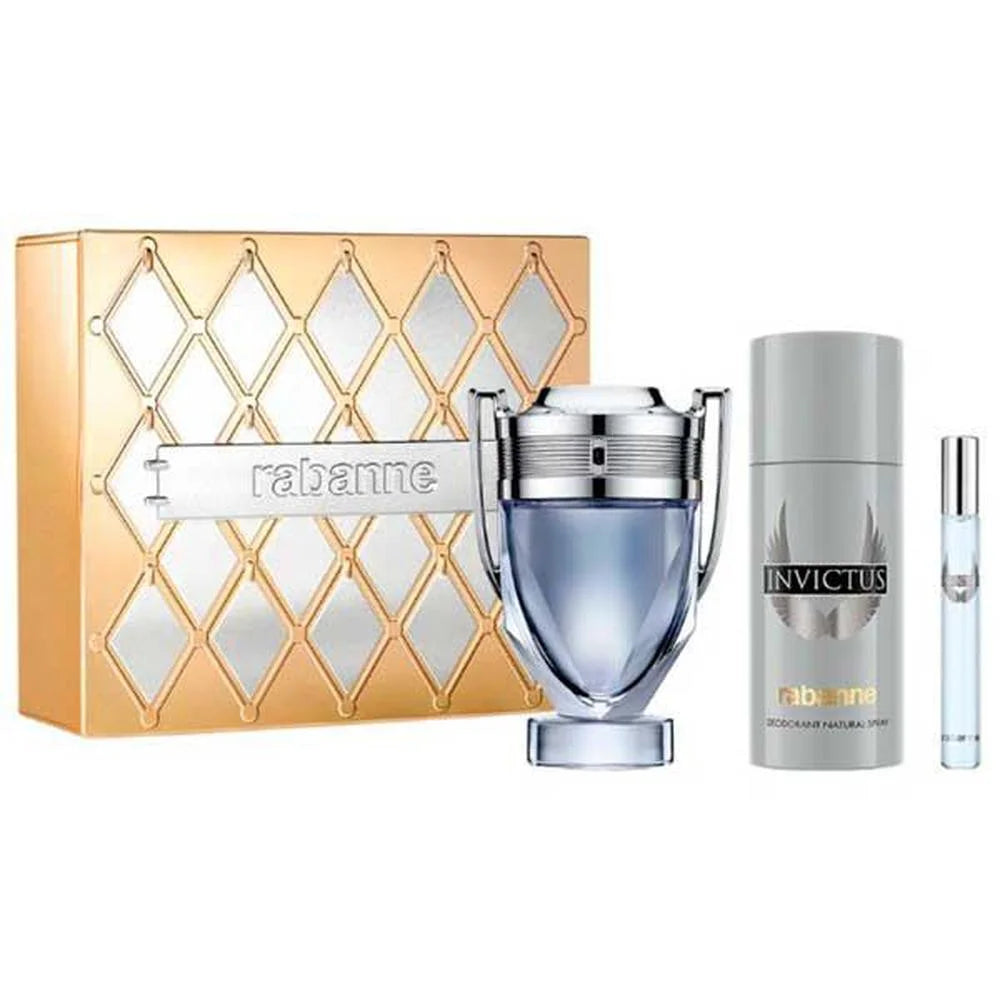 Paco Rabanne Invictus Eau de Toilette Herren-Geschenkset 3-Teilig Herren Parfum - 100 Ml+150 Ml+10 ml - PACO RABANNE