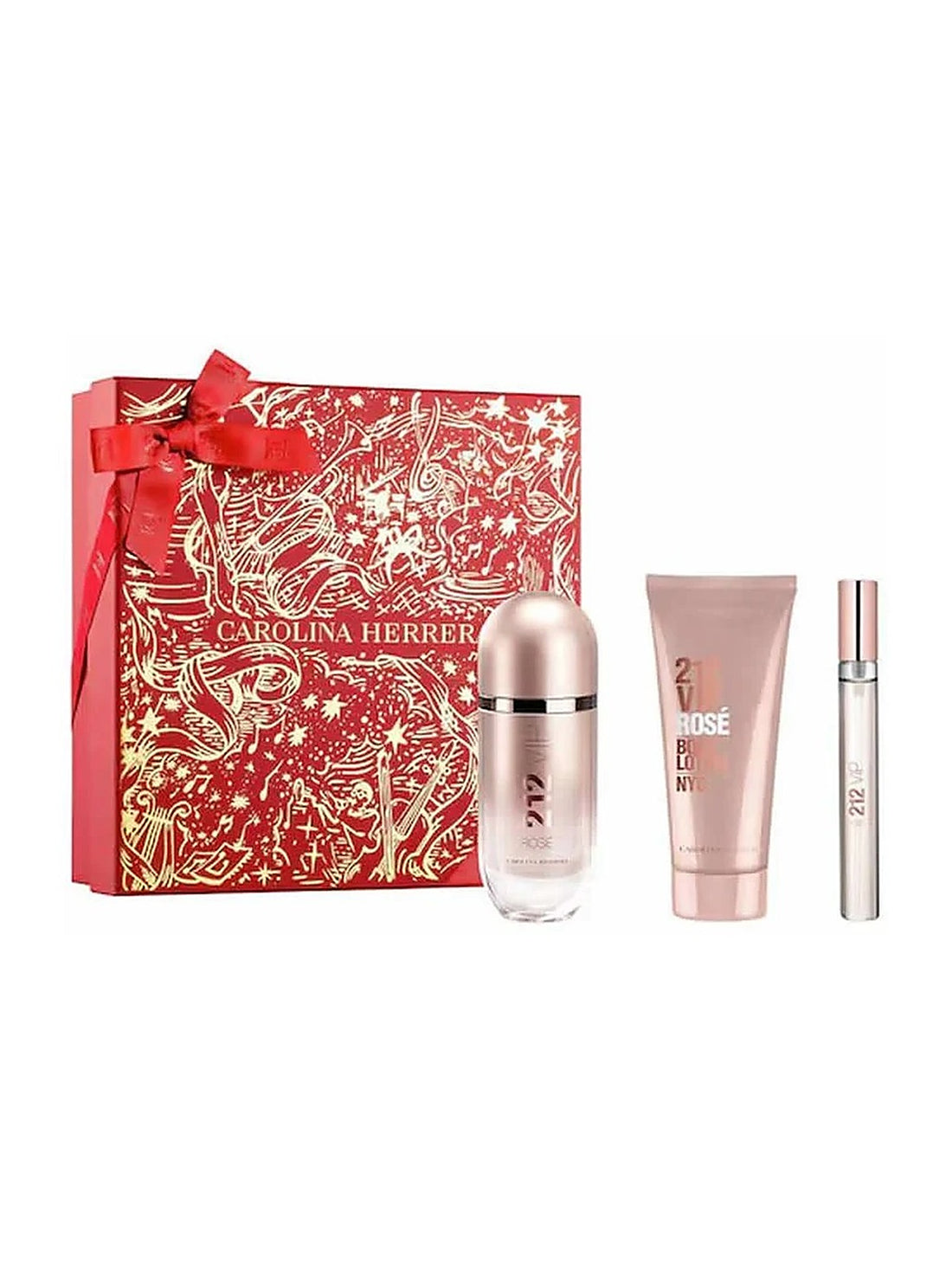 Carolina Herrera 212 VIP Rose EdP Damen-Geschenkset 80 ml (3-Teilig)
