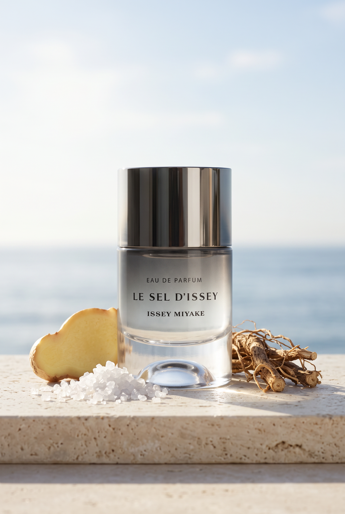 Issey Miyake Le Sel d'Issey Eau de Parfum Flakon am Meer mit Meersalz, Ingwer und Vetiverwurzeln - kaufenparfum.de
