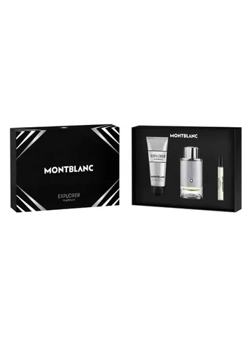 Montblanc Explorer Platinum Eau de Parfum Herren-Geschenkset 100 ml - 100 Ml(spray)+7.5 Ml(travelspray)+100 Ml(showergel) - MONTBLANC