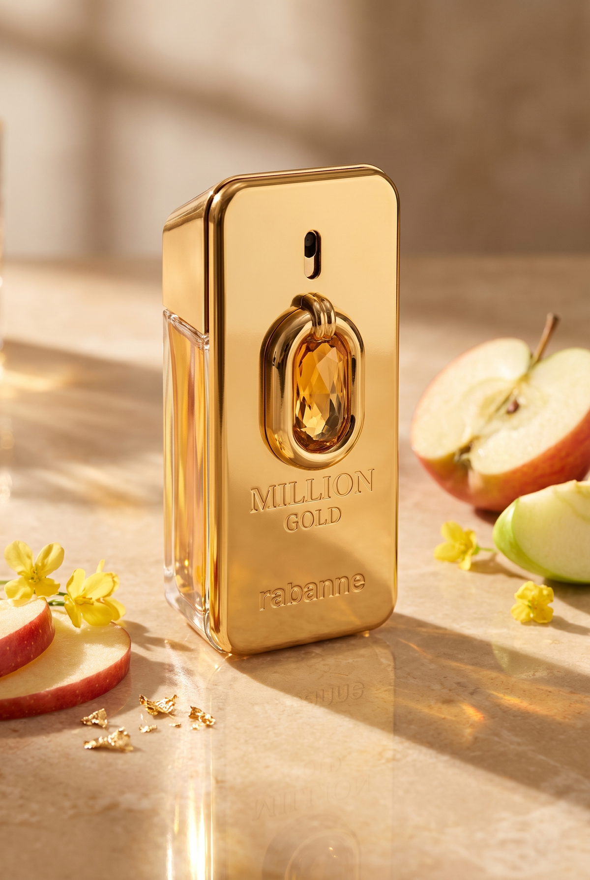 Rabanne Million Gold Elixir goldener Flakon mit Apfel - kaufenparfum.de