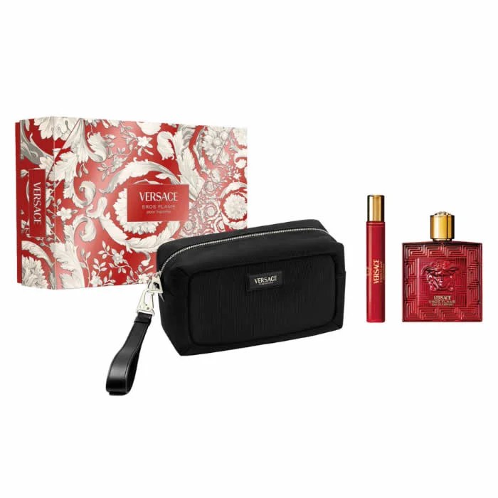 Versace Eros Flame EdP Herren-Geschenkset 100 ml (3-Teilig) - VERSACE